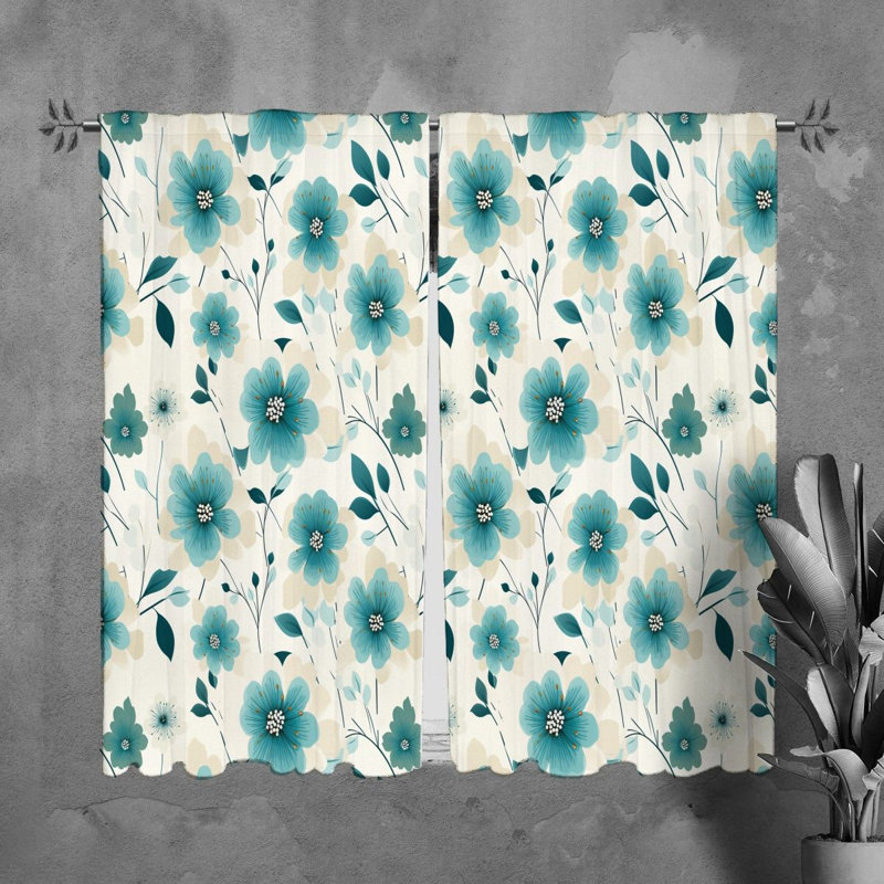 Rideaux à motif floral - 6122, L 40 po x L 82 po