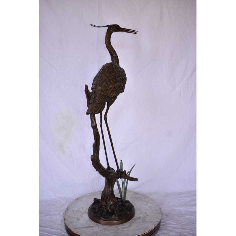 Fontaine en bronze Aubin Great Blue Heron