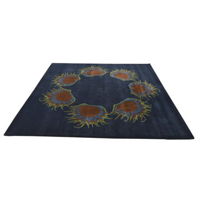 Rectangle Pineland Navy Blue Rug