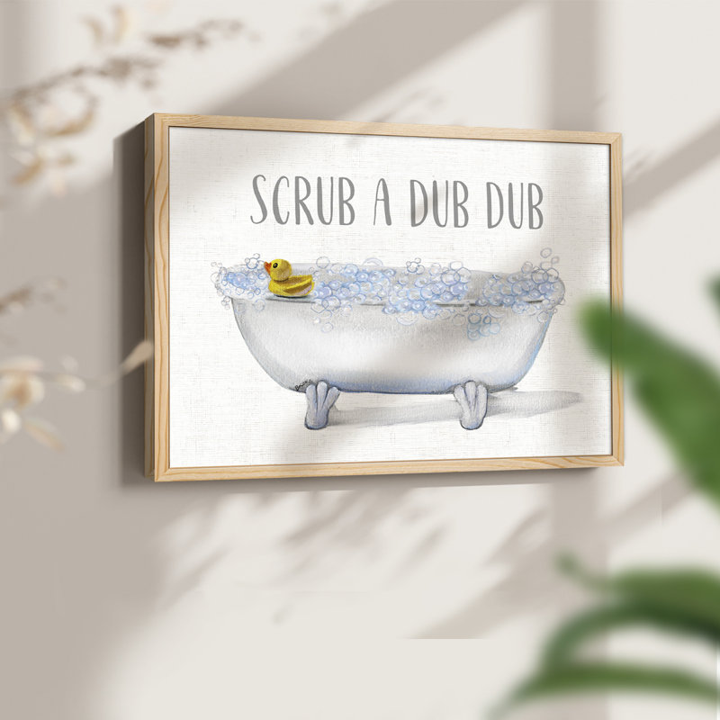 Scrub a Dub -Framed Print - Restickable, Natural, 16" H x 20" W