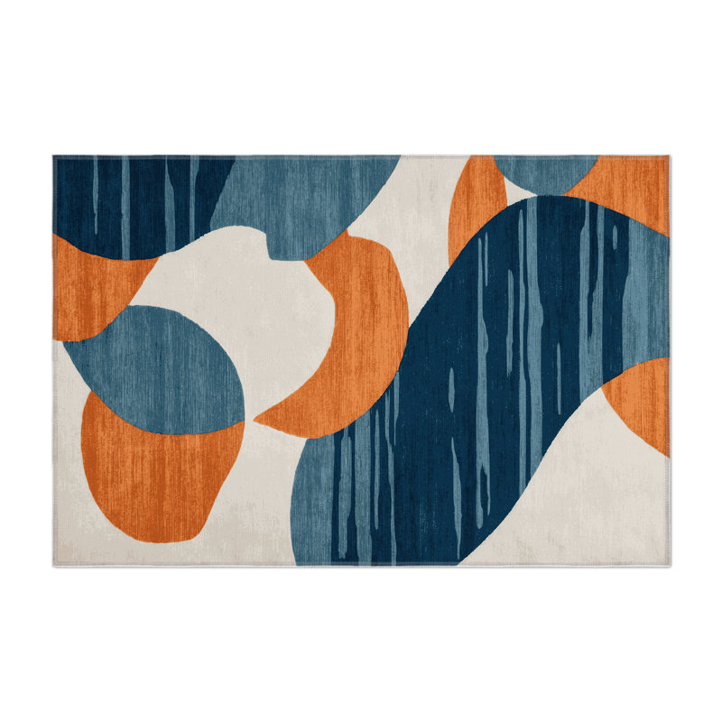 Watercolor Gray Indoor and Outdoor Area Rug, Rectangle 4' x 6'