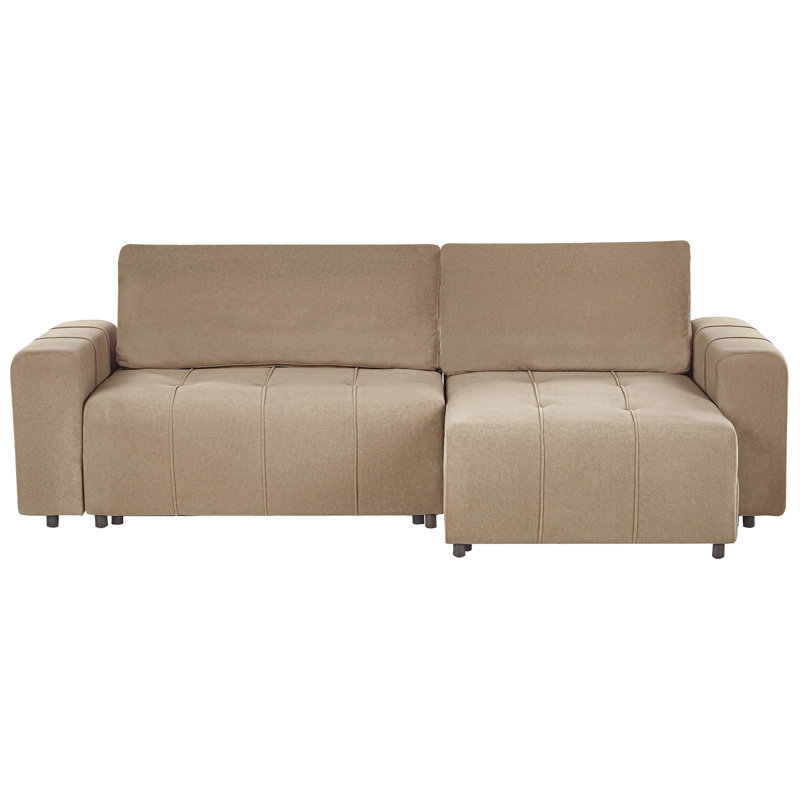 3 Seater Fabric Corner Sofa Bed with Storage Chantea, Right Hand Facing, Brown