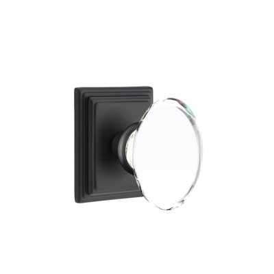 Emtek Passage Knobset w/ Wilshire Rosette and Hampton Glass Knob