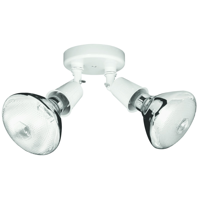 6" W X 4" H X 5.5" E Flood-Light In White - Bulbs Not Included