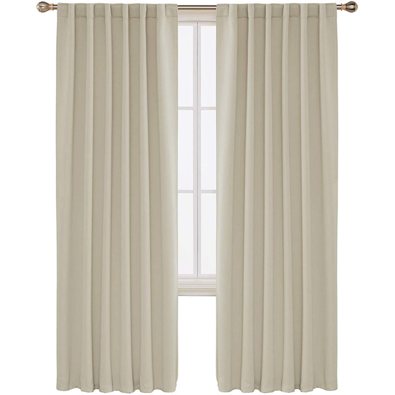 Cherlin Room Darkening Curtain Pair, 52" W x 95" L, Beige