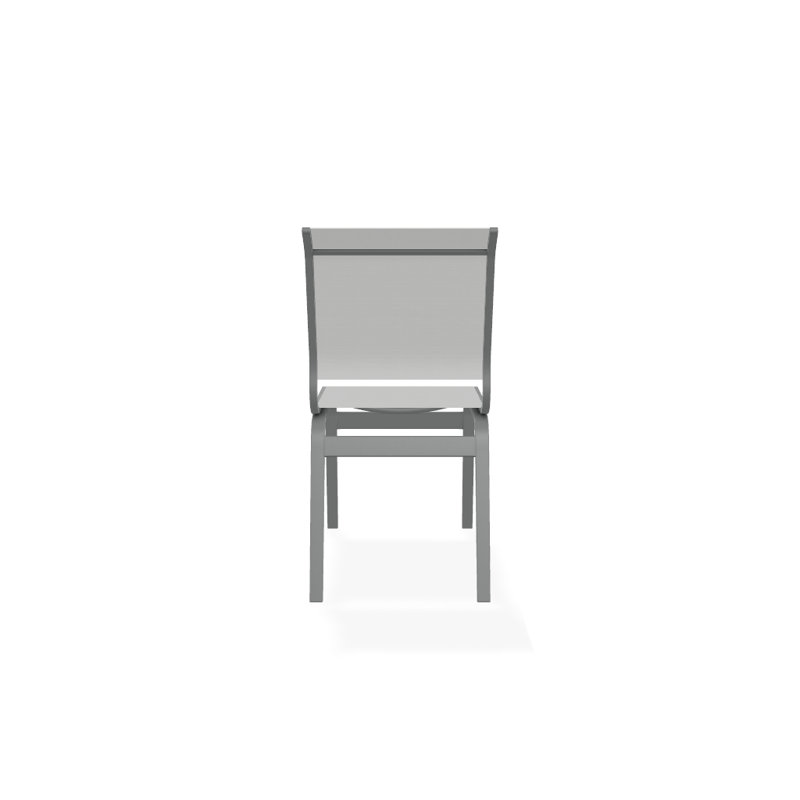 Chaise d'appoint de salle à manger Hiraku, Blanc 6D Sunbrella®, Graphite texturé
