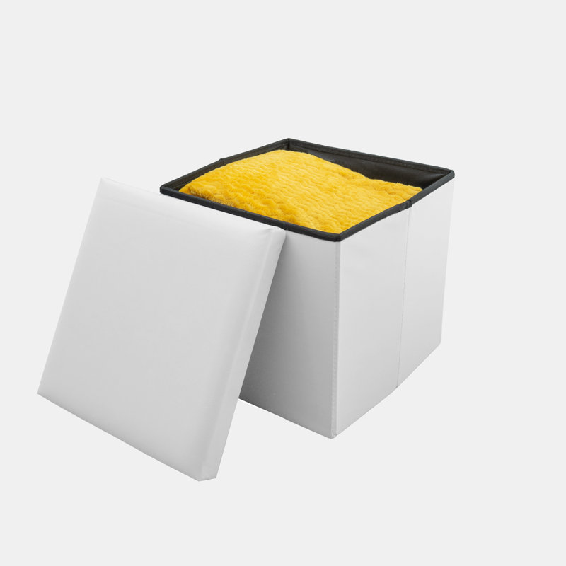 38 FOLDABLE LARGE STORAGE BOX, 38cm H x 40cm W x 6cm D, White