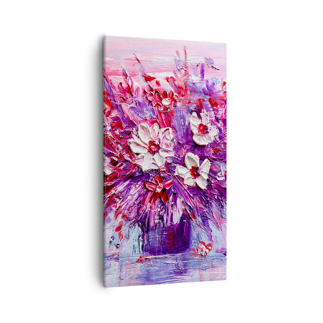 Leinwandbild Impasto Flowers Pink