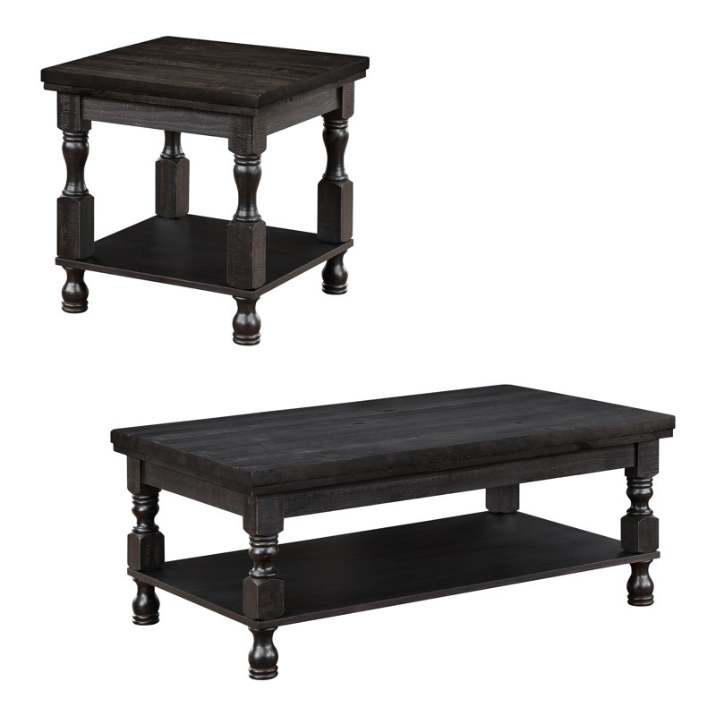 Ensemble de tables basses 2 pièces Devoise, Black
