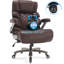 Grande chaise de bureau ergonomique Maurica 500 lb, chaise de bureau à domicile avec accoudoirs et dossier réglables-2079860439