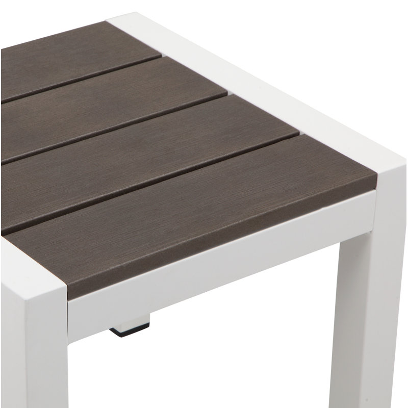 Ensemble de chaises longues inclinables d'extérieur Aynura 2 pièces 76 po avec table d'appoint – Structure en aluminium, tissu en maille à séchage rapide et roulettes dissimulées – Blanc gris