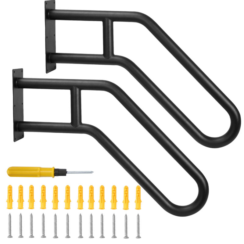 2 rampes à main pour les marches extérieures pour les escaliers de 1 à 3 marches