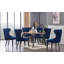 Bootle 6 Person Dining set - a Rectangular Wooden Dining Table with Metal Legs and a Set of 6 Quilted Velvet Dining Chairs for Dining Room - Modern Dining Table Set-1830765398-1830765401