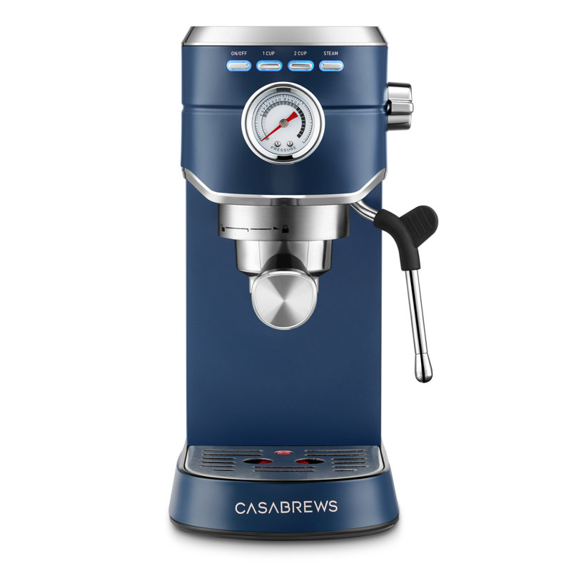 CASABREWS 20 Bar Espresso Machine Coffee Maker W/ Powerful Steam Wand Stainless Steel, Royal Blue