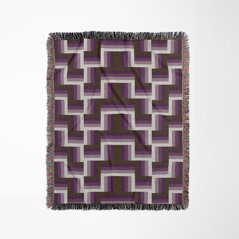 Jeté en mélange de coton Jansen, L 70 po x l 50 po, Mauve