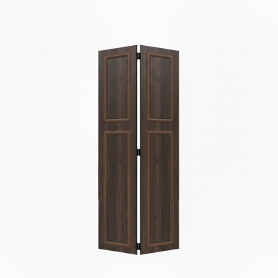 18 Series 20In.X79 In. 3/4 Inch Thickness 2-Panel Walnut Colour Finished MDF Bi-Fold Door With Closet Hardware