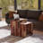 Modern Solid Wood Nesting Tables, Set of 2 with Open Storage, Natural Finish-1272299129