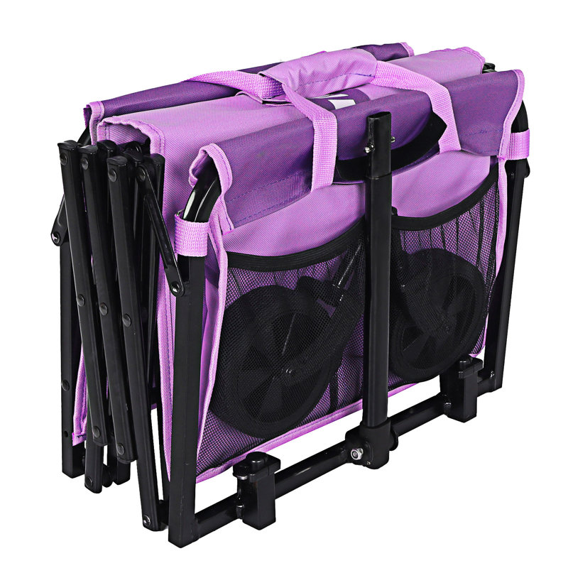 Collapsible Foldable Wagon With Wheels, Purple