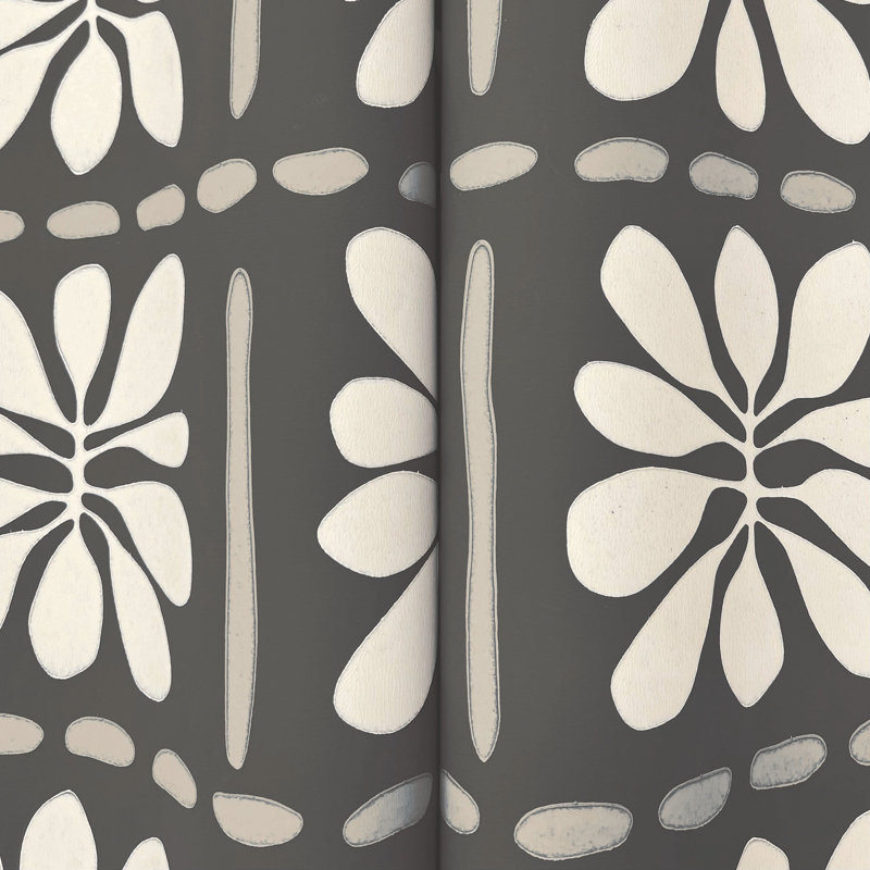 Papier peint minéral Mimosa Fleur, Noir