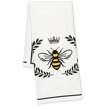 Just Bee Happy Tea Towel - Set of 2 August Grove