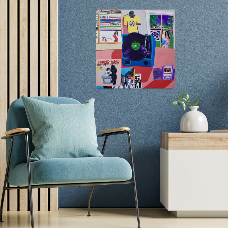 Art contemporain rétro, H 18 po x l 18 po