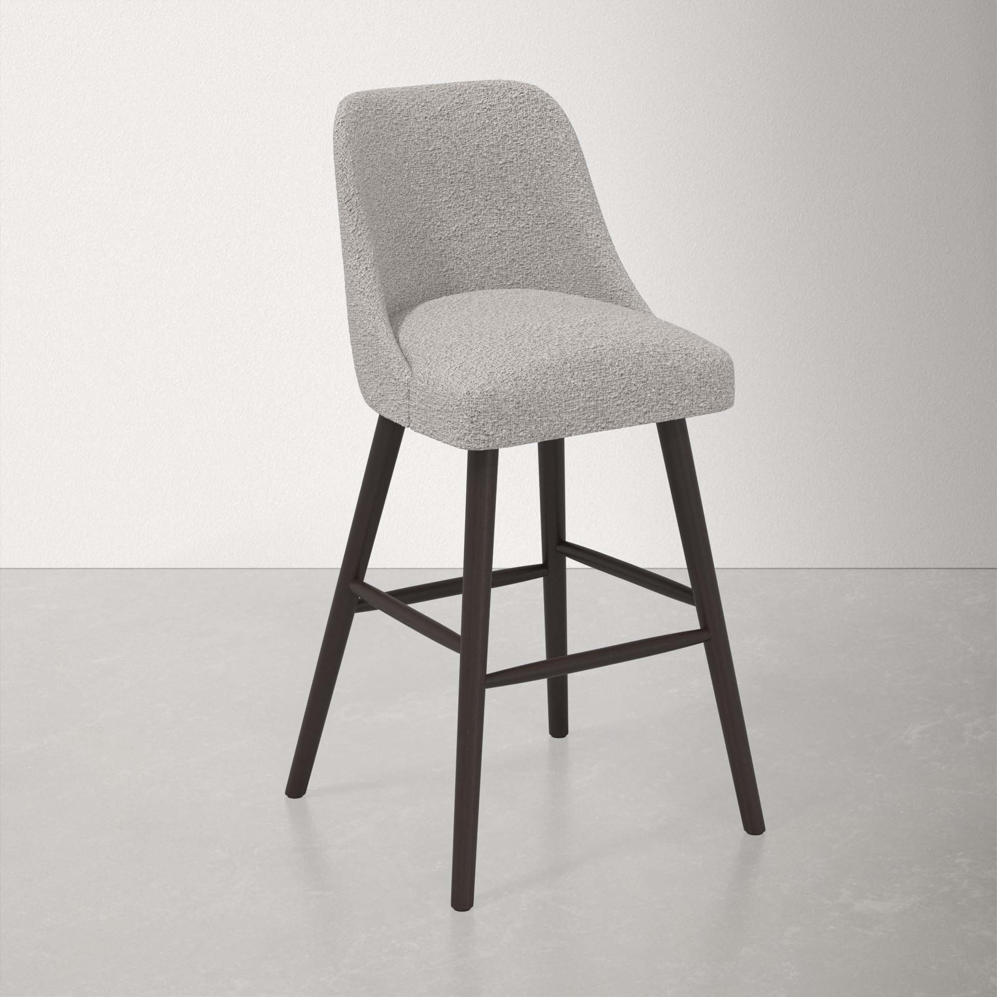 Gallie Stool, Classic Elephant Boucle, Espresso, Bar Stool (31" Seat Height)
