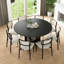 Table de salle à manger ronde en bois massif avec piédestal en rotin-629662939-644926031