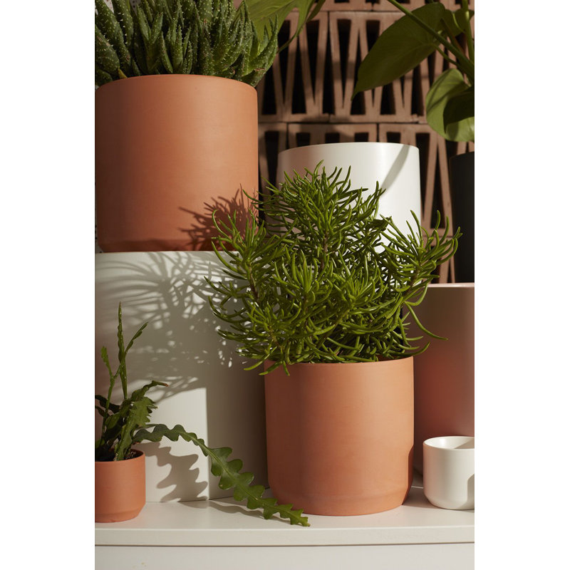 Parsons Handmade Ceramic Pot Planter, Terracotta, 6.75" H x 7" W x 7" D