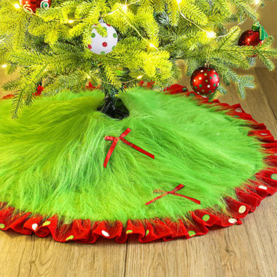 Christmas Tree Skirt Carpet Snowflake Red Plaid Mat For Home Xmas Tree Year Decor Noel Apron Ornament