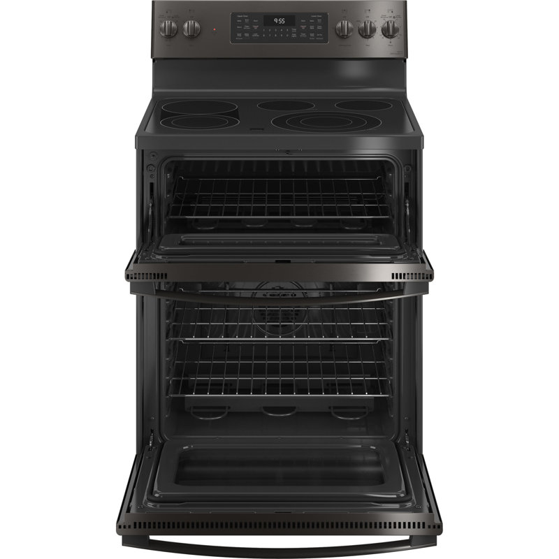 30" Black Stainless Smart Freestanding Electric Double Oven Range