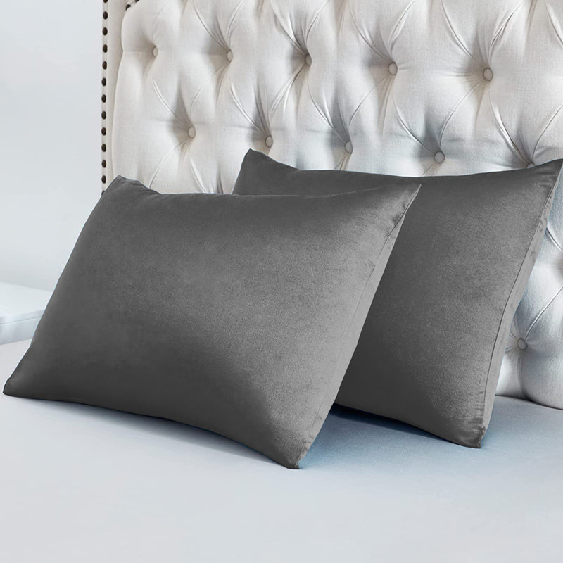 Aieshia 100% Satin Envelope Pillow Case, Grey