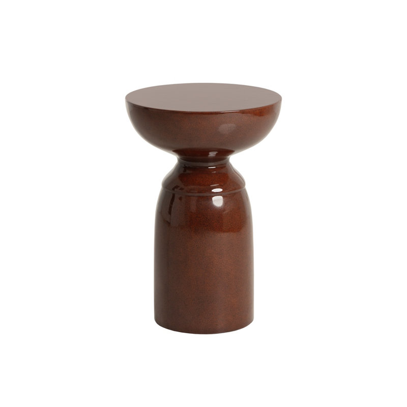 Sophie Pedestal End Table, Red Ochre