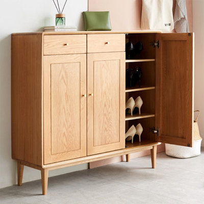Rangement pour chaussures en bois massif Burlywood