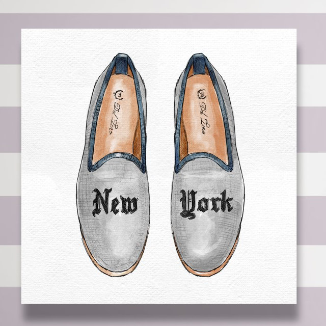 «New York Slipper», impression sur toile tendue, H 20 po x l 20 po