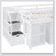 Loft Bed With Retractable Writing Desk And 3 Drawers, Wooden Loft Bed With Storage Stairs And Shelves-854574805