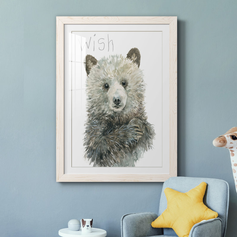 «Forest Fur Baby Bear», cadre photo, H 37,5 po x l 27,5 po x P 1,5 po, Cadre blanc