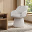 Linen Upholstered Barrel Side Chair