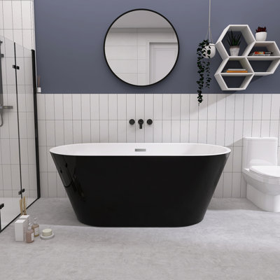 59'' x 31'' Freestanding Soaking Acrylic Bathtub