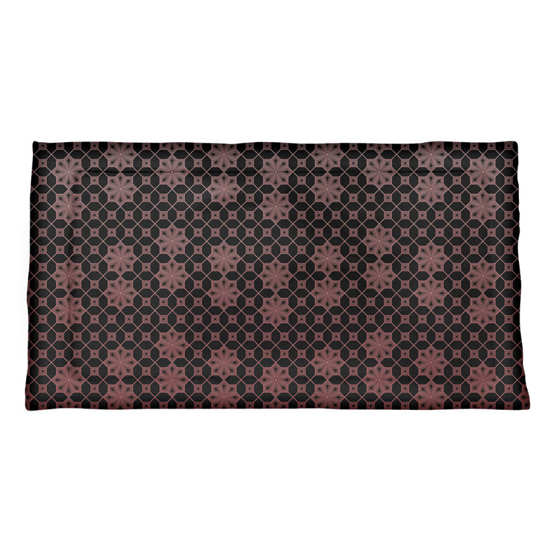Taie décorative en treillis Katelyn Elizabeth, Polyester, Simple standard, Rouge / dégradé