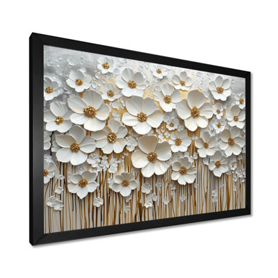 Murrie Pure Cream Wildflower Bloom V - Wildflowers Wall Art for Living Room