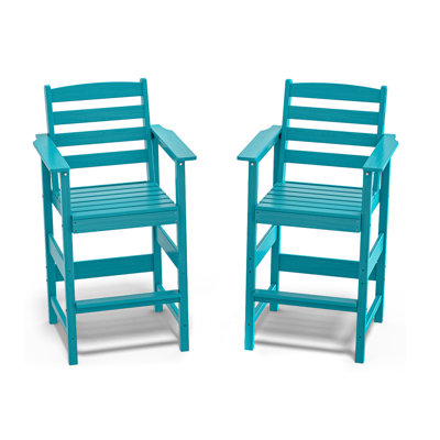 Ensemble de 5 grandes chaises de bar Adirondack - Siège de patio en PEHD toutes saisons