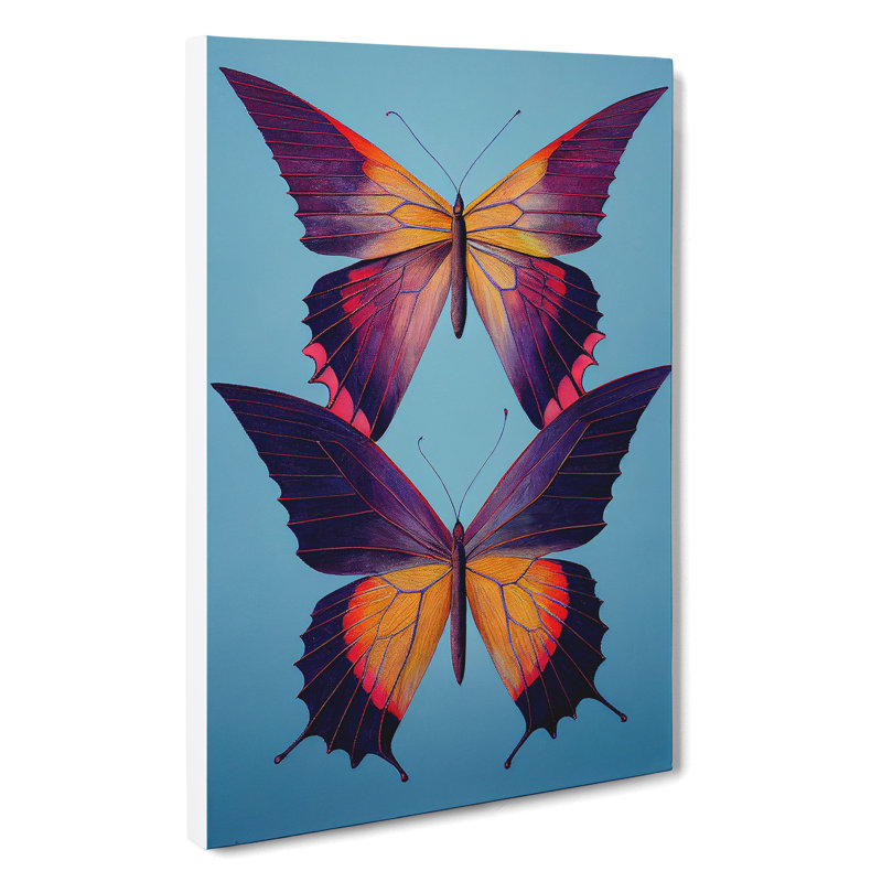 Royal Butterflies - Wrapped Canvas, 60cm H x 40cm W x 3cm D