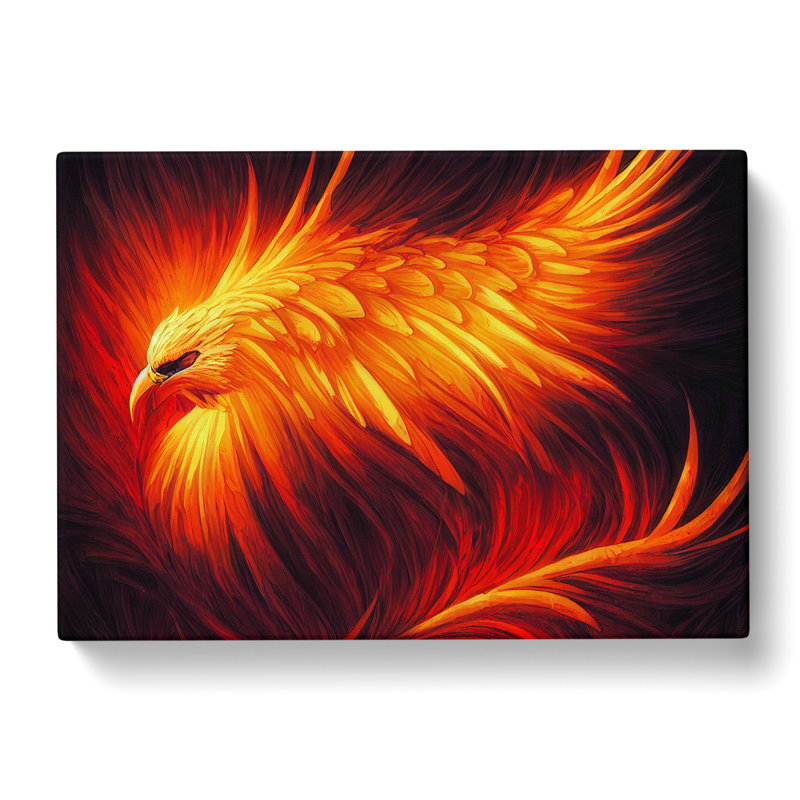 Powerful Phoenix Bird - Wrapped Canvas Print, 35cm H x 50cm W x 3cm D