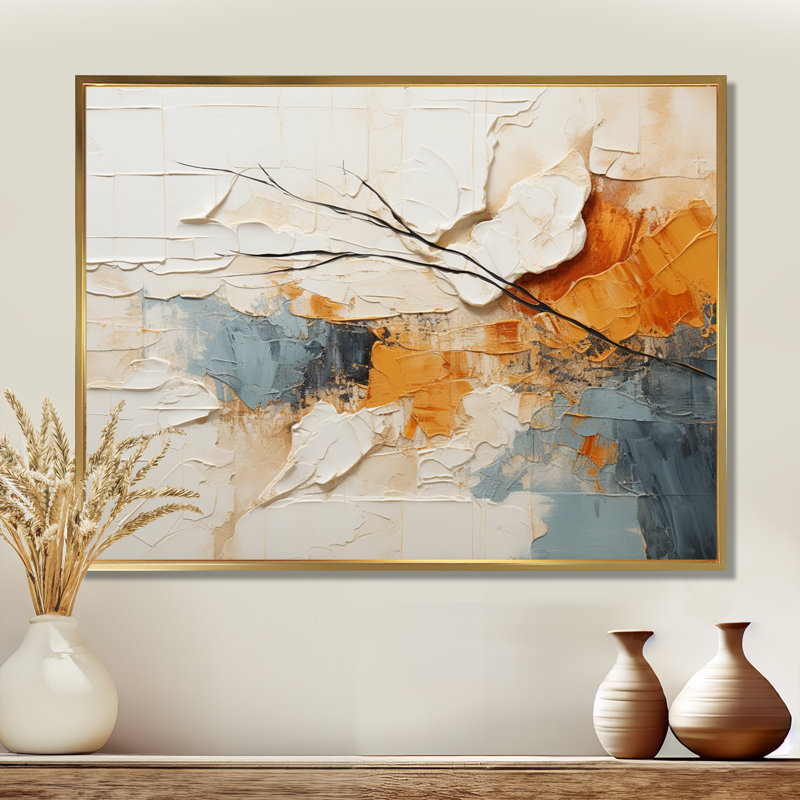 Minimalisme moderne, sérénité scandinave, reproduction d'art sur toile, H 34 po x l 44 po, Reproduction avec cadre flottant