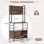 Baker’S Rack With Power Outlet, Metal Frame Microwave Stand With Wine Rack-1033512470