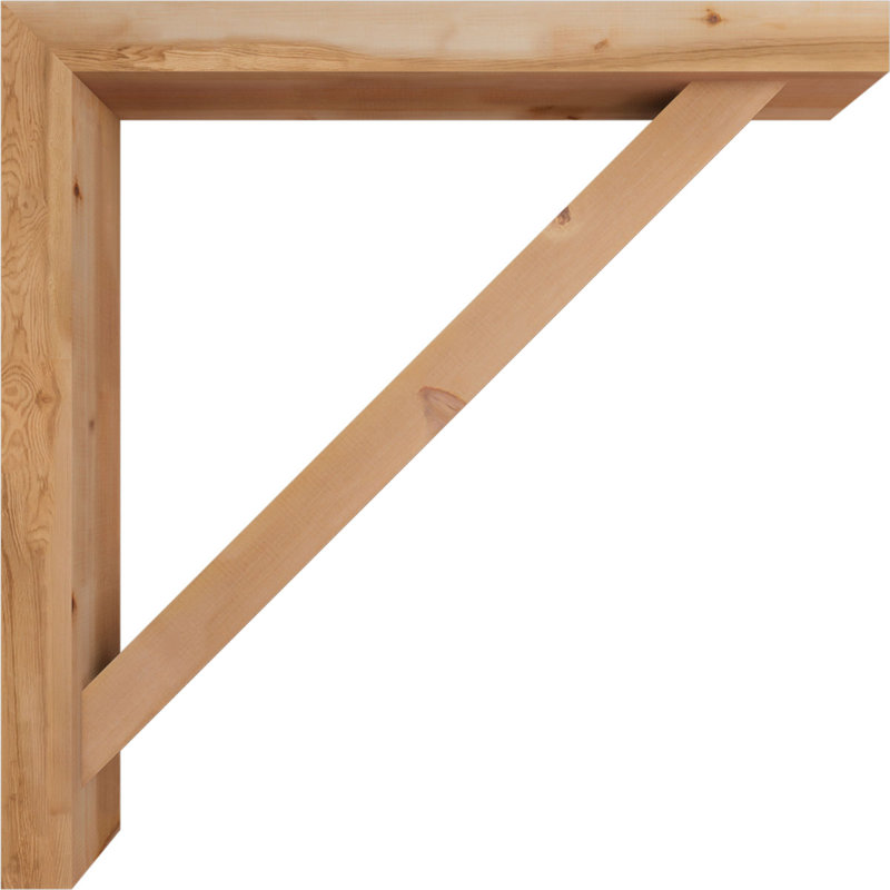 Traditional Block Bracket w/ Offset Brace, 44 x 44, 5 1/2"W Western Red Cedar (Smooth)