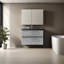 Meuble-lavabo mural moderne de 30 po avec lavabo en quartz noir et tiroirs à fermeture en douceur