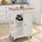 Rolling Kitchen Island Trolley With Drawer And Solid Wood Countertop Ample Space