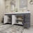 84" Double Bathroom Vanity Set with Drawers and Doors-70381264