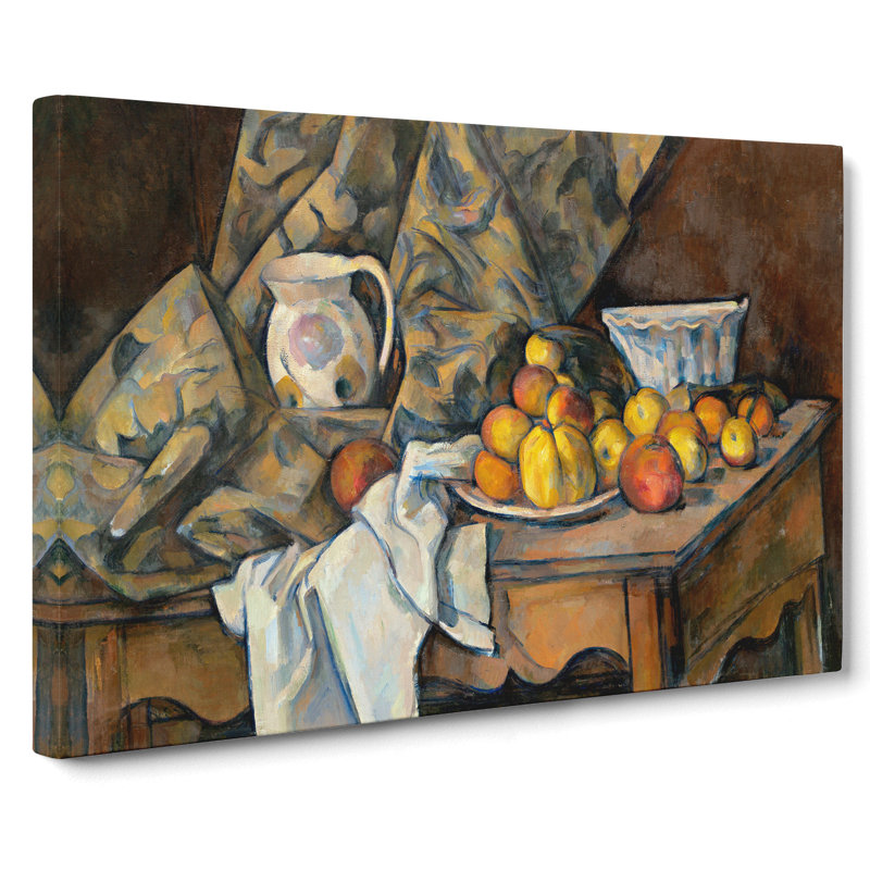 Still Life With Apples And Peaches by Paul Cezanne - Wrapped Canvas Painting, 35cm H x 50cm W x 3cm D